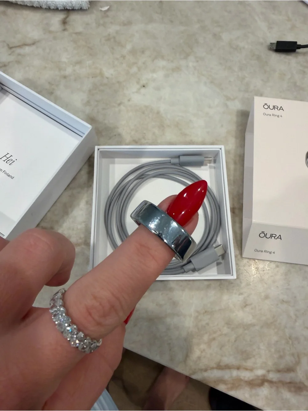 Oura Ring in Silver with White Packaging